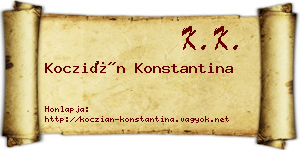 Koczián Konstantina névjegykártya